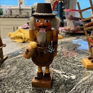 Vintage Deutschland Wooden Nutcracker Figurine - Brown